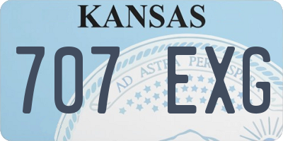 KS license plate 707EXG