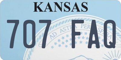KS license plate 707FAQ