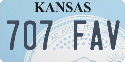 KS license plate 707FAV
