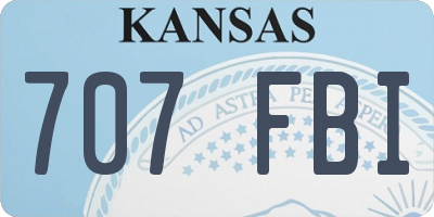 KS license plate 707FBI