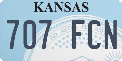 KS license plate 707FCN