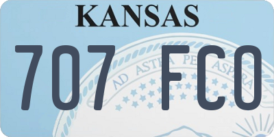 KS license plate 707FCO