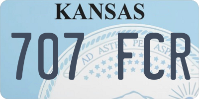 KS license plate 707FCR