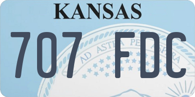 KS license plate 707FDC