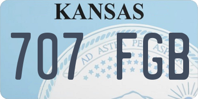 KS license plate 707FGB