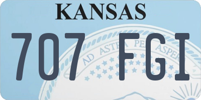 KS license plate 707FGI