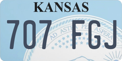 KS license plate 707FGJ
