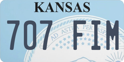 KS license plate 707FIM