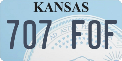 KS license plate 707FOF