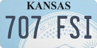 KS license plate 707FSI