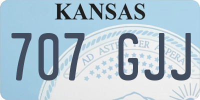 KS license plate 707GJJ