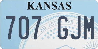 KS license plate 707GJM