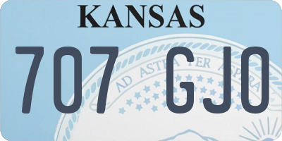 KS license plate 707GJO
