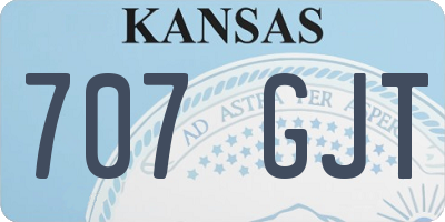 KS license plate 707GJT