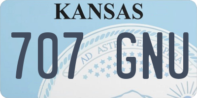 KS license plate 707GNU