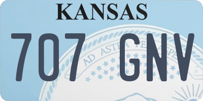 KS license plate 707GNV