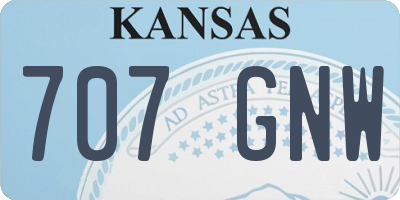 KS license plate 707GNW