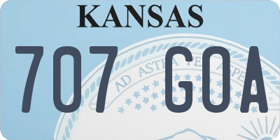 KS license plate 707GOA