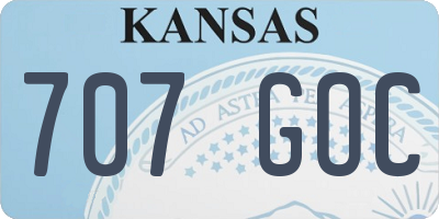 KS license plate 707GOC