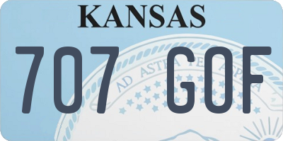 KS license plate 707GOF