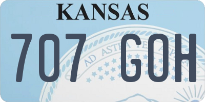 KS license plate 707GOH