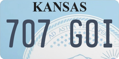 KS license plate 707GOI