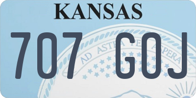 KS license plate 707GOJ