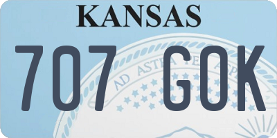 KS license plate 707GOK