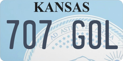 KS license plate 707GOL