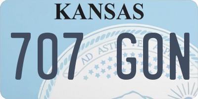 KS license plate 707GON