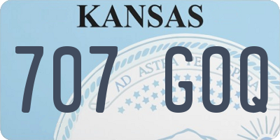 KS license plate 707GOQ