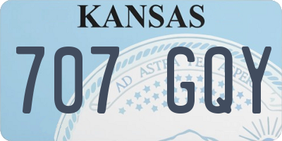 KS license plate 707GQY