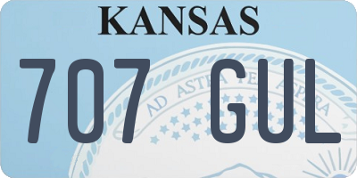 KS license plate 707GUL