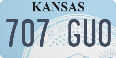 KS license plate 707GUO