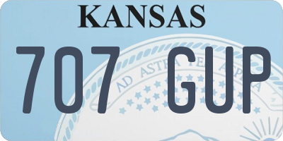 KS license plate 707GUP