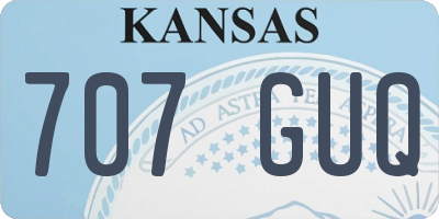 KS license plate 707GUQ