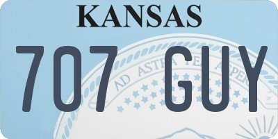 KS license plate 707GUY