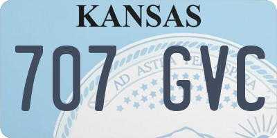 KS license plate 707GVC