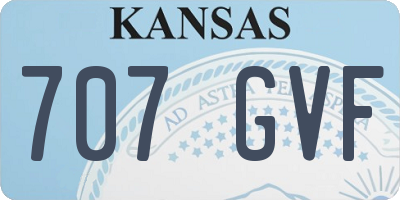 KS license plate 707GVF