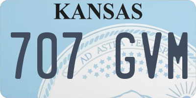 KS license plate 707GVM