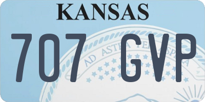 KS license plate 707GVP