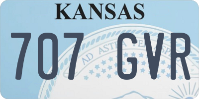 KS license plate 707GVR