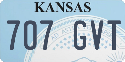 KS license plate 707GVT