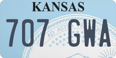KS license plate 707GWA
