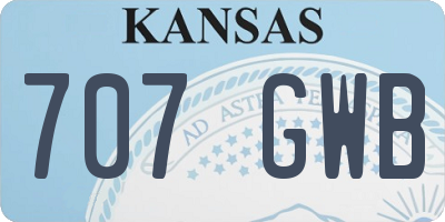 KS license plate 707GWB