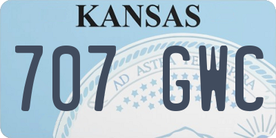 KS license plate 707GWC
