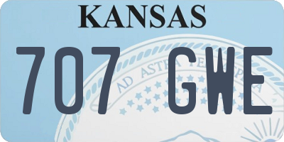 KS license plate 707GWE