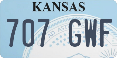 KS license plate 707GWF