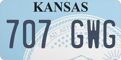 KS license plate 707GWG