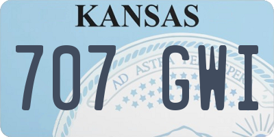 KS license plate 707GWI